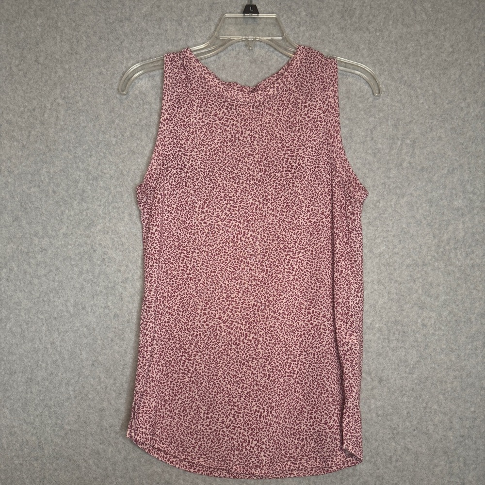 Athleta Breezy Tank Pink and‎ White Print Sleeveless Tank Top Size Small